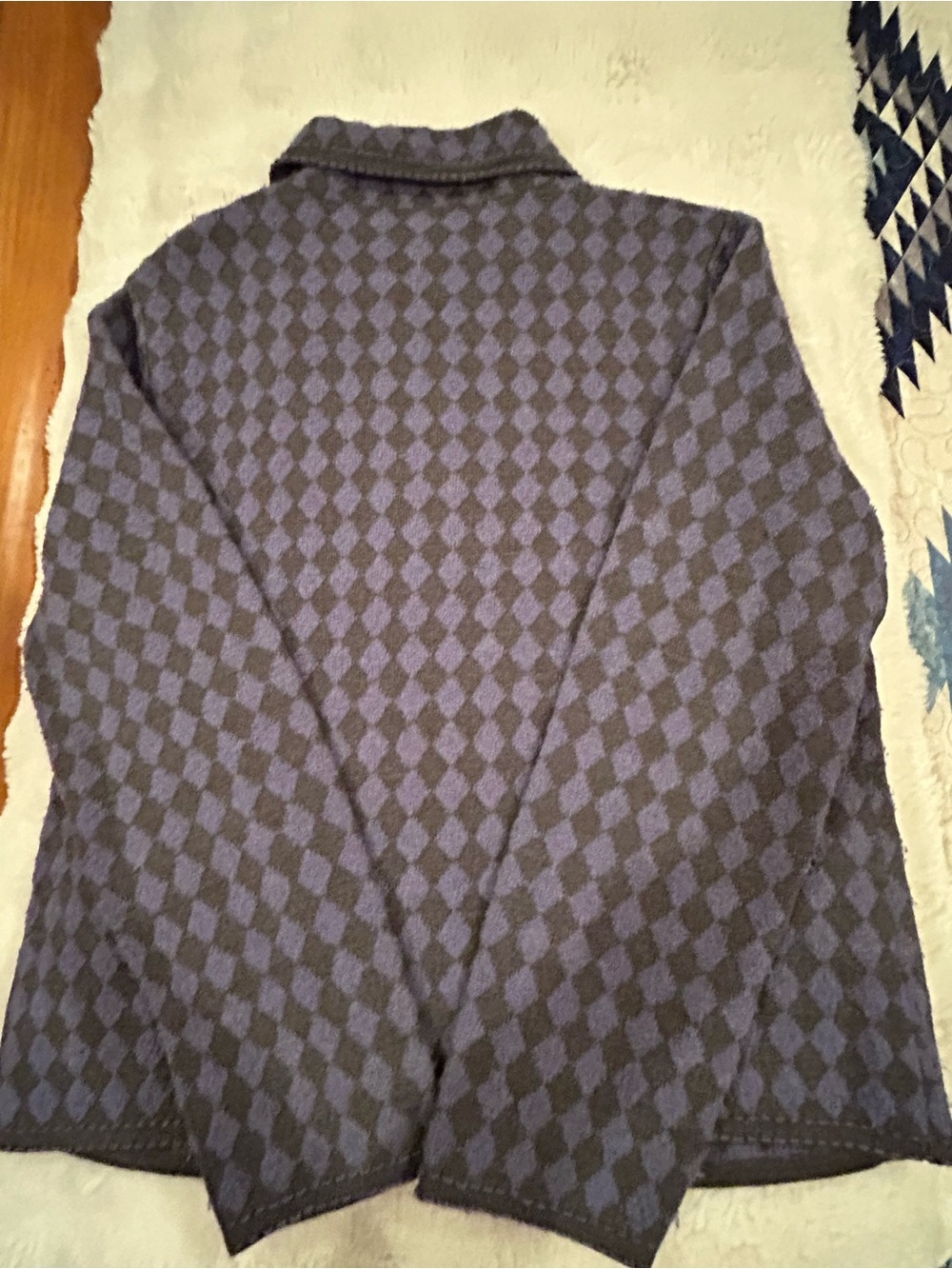 Pendleton Purple & Charcoal Diamond Pattern Sweater - Picture 6 of 6